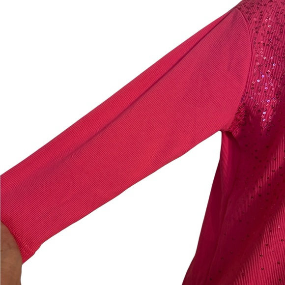 NWT Quacker Factory Pink Women's Top w/Sequined Embellishment XSMALL #A - Picture 2 of 7